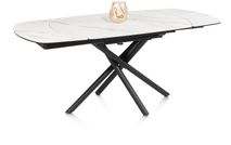 Uitschuifbare eetkamertafel PRESTON - Wit marmer HEH 51658WIT