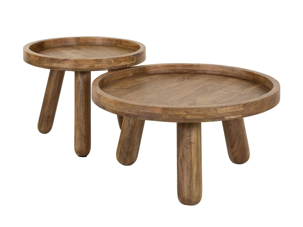 Salontafelset TRIPOD - Massief mangohout ZLS 2545-16ZA