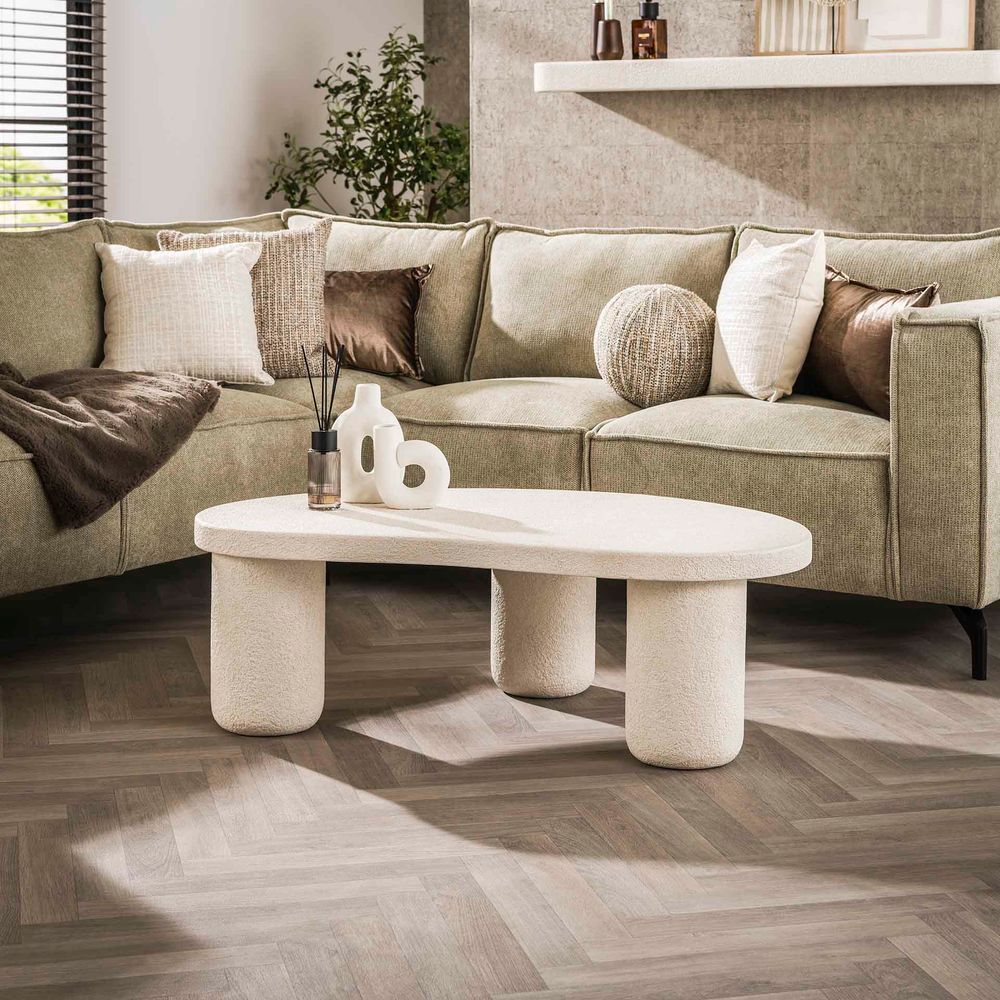 Salontafel SHINGLE - Wit marmer composiet ZLS 2759-81