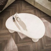 Salontafel SHINGLE - Wit marmer composiet ZLS 2759-81