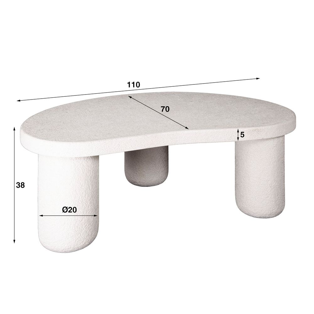 Salontafel SHINGLE - Wit marmer composiet ZLS 2759-81
