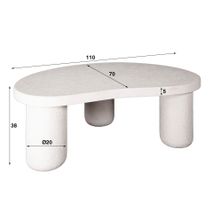 Salontafel SHINGLE - Wit marmer composiet ZLS 2759-81