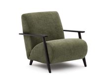Fauteuil MEGHAN - Groen chenille/Wengé KAV S51611TB06