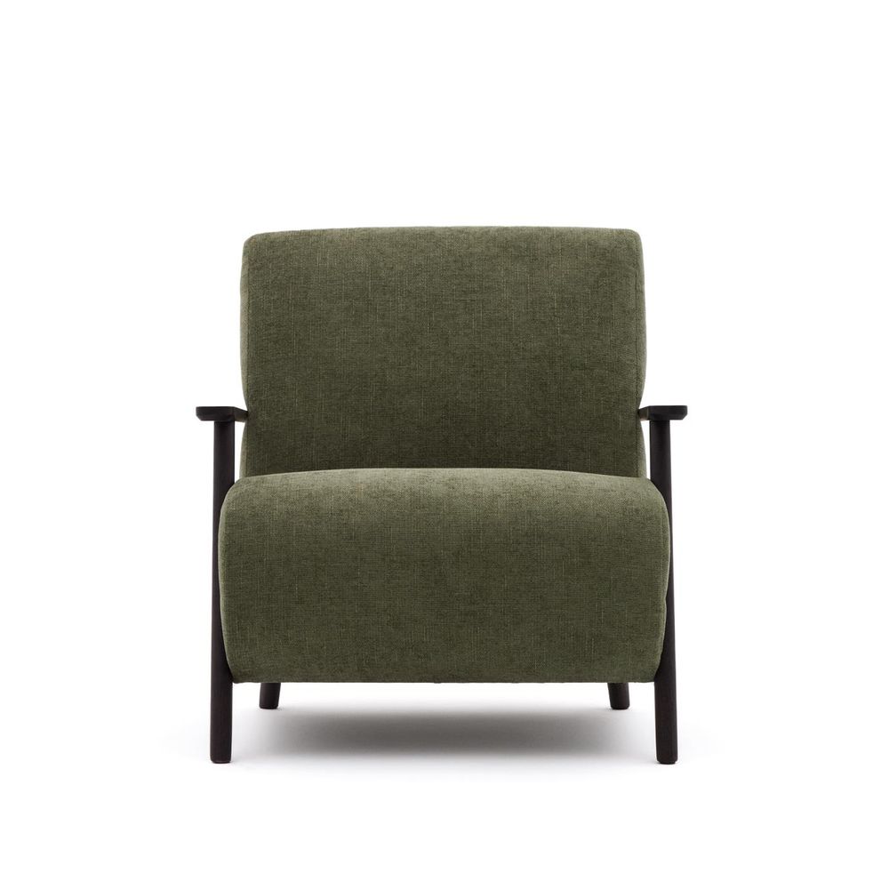 Fauteuil MEGHAN - Groen chenille/Wengé KAV S51611TB06