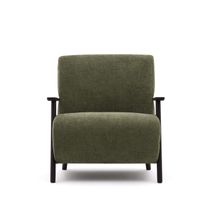 Fauteuil MEGHAN - Groen chenille/Wengé KAV S51611TB06
