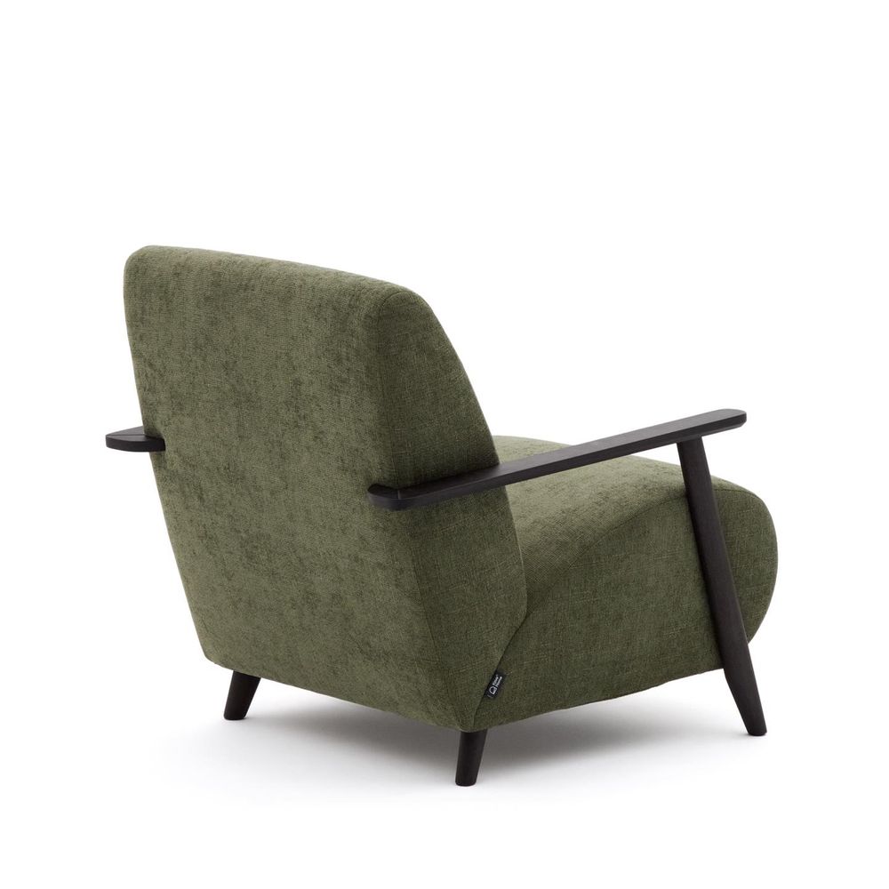 Fauteuil MEGHAN - Groen chenille/Wengé KAV S51611TB06