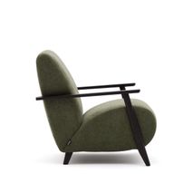 Fauteuil MEGHAN - Groen chenille/Wengé KAV S51611TB06