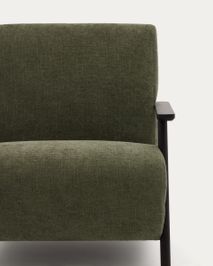 Fauteuil MEGHAN - Groen chenille/Wengé KAV S51611TB06