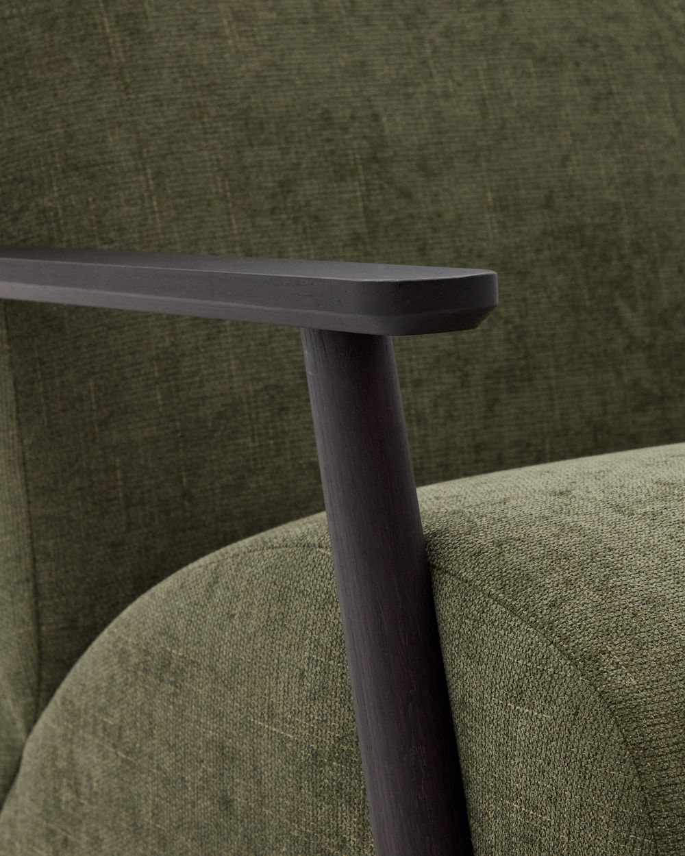 Fauteuil MEGHAN - Groen chenille/Wengé KAV S51611TB06