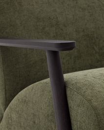 Fauteuil MEGHAN - Groen chenille/Wengé KAV S51611TB06