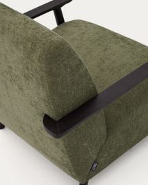Fauteuil MEGHAN - Groen chenille/Wengé KAV S51611TB06