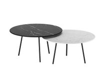 Set 2 salontafels GEORGE - Zwart/Wit marmer U14-8-000003