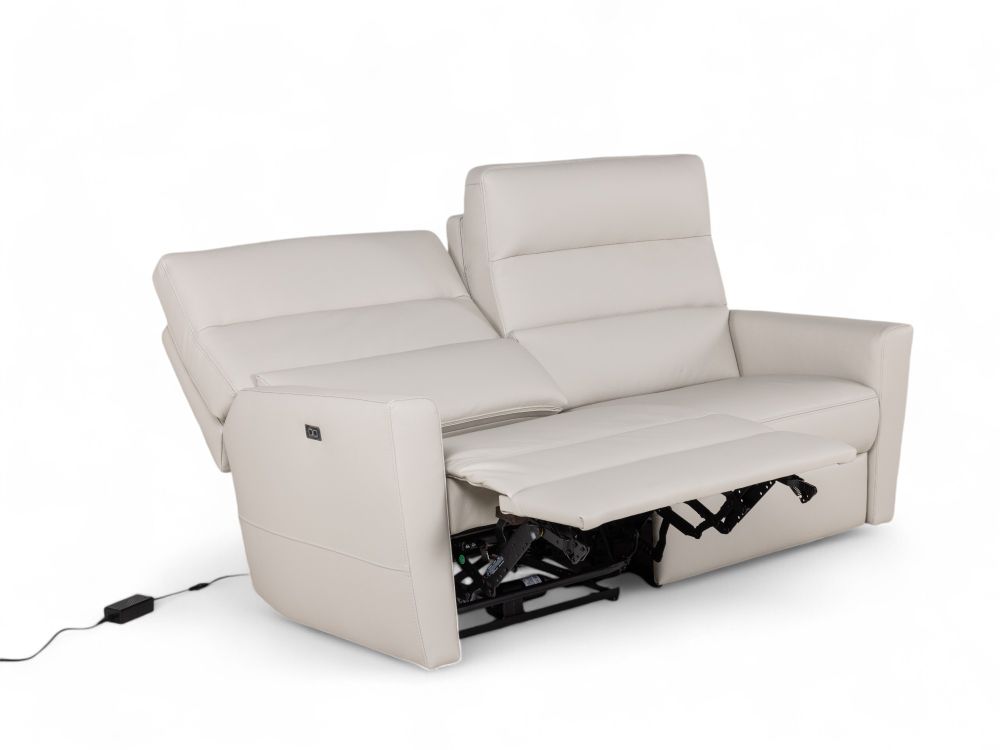 2-zit met elektr. relaxen DAX - Beige leder C-NEO-14-HKS1