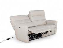 2-zit met elektr. relaxen DAX - Beige leder C-NEO-14-HKS1