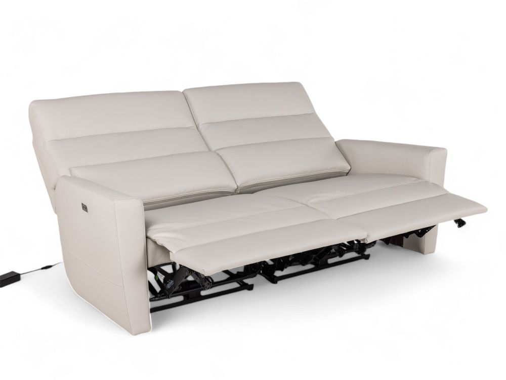 2-zit met elektr. relaxen DAX - Beige leder C-NEO-14-HKS1