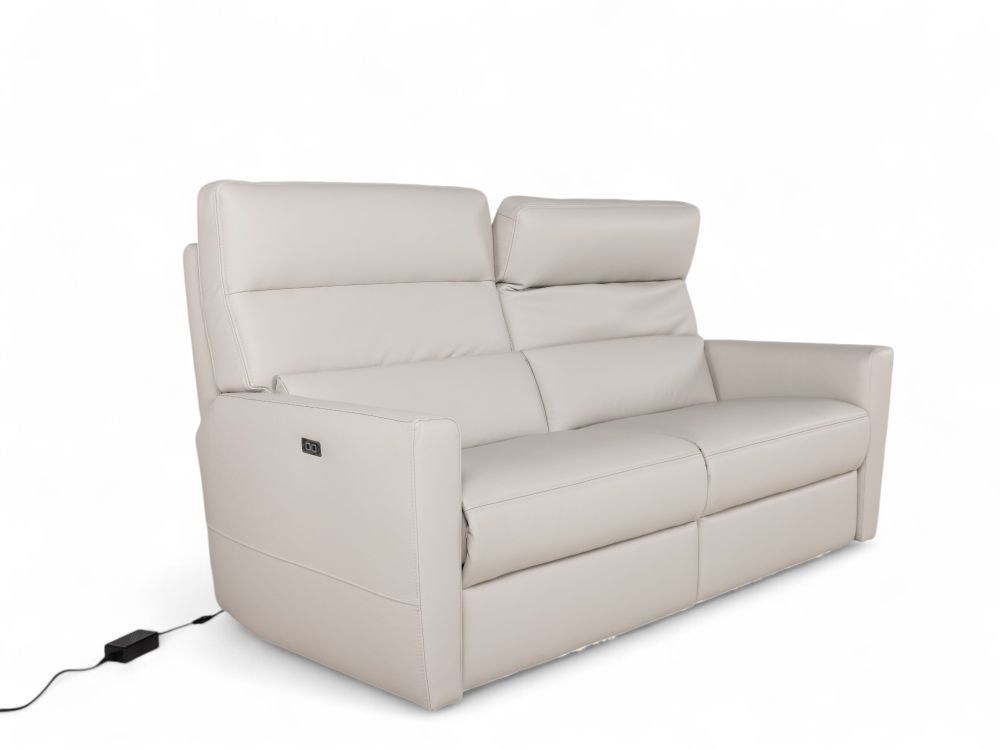 2-zit met elektr. relaxen DAX - Beige leder C-NEO-14-HKS1
