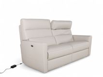 2-zit met elektr. relaxen DAX - Beige leder C-NEO-14-HKS1