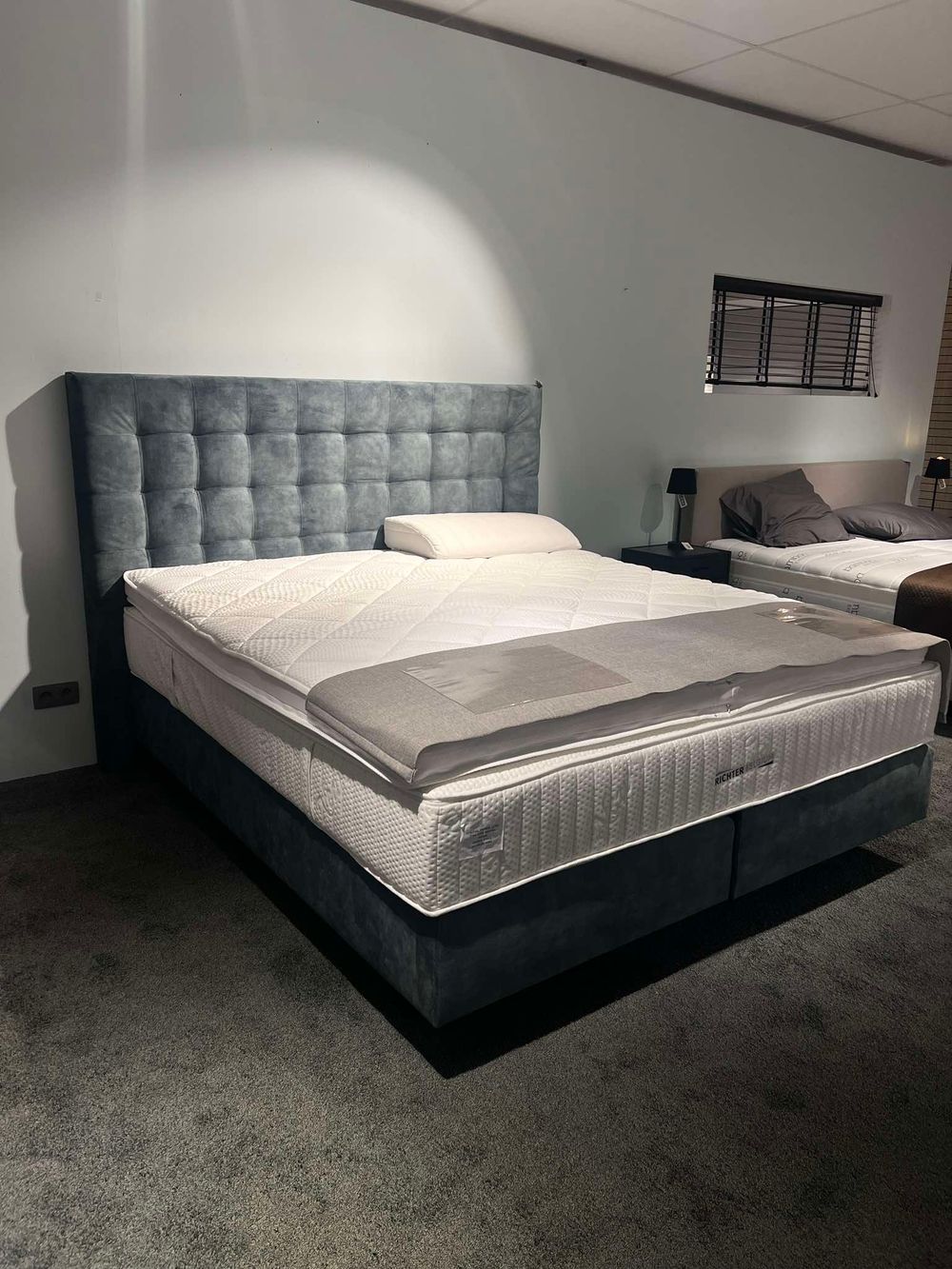 Boxspring incl. matras en topper HILTON - Blauw C-EFL HI BX1820