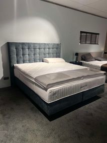 Boxspring incl. matras en topper HILTON - Blauw C-EFL HI BX1820