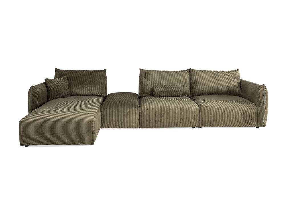 Hoeksalon FARIDO - Groen ribfluweel C-PLD-FAR-HKS1