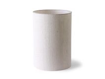 Cilindervormige lampenkap SHADE van naturel linnen met fijne textuur.