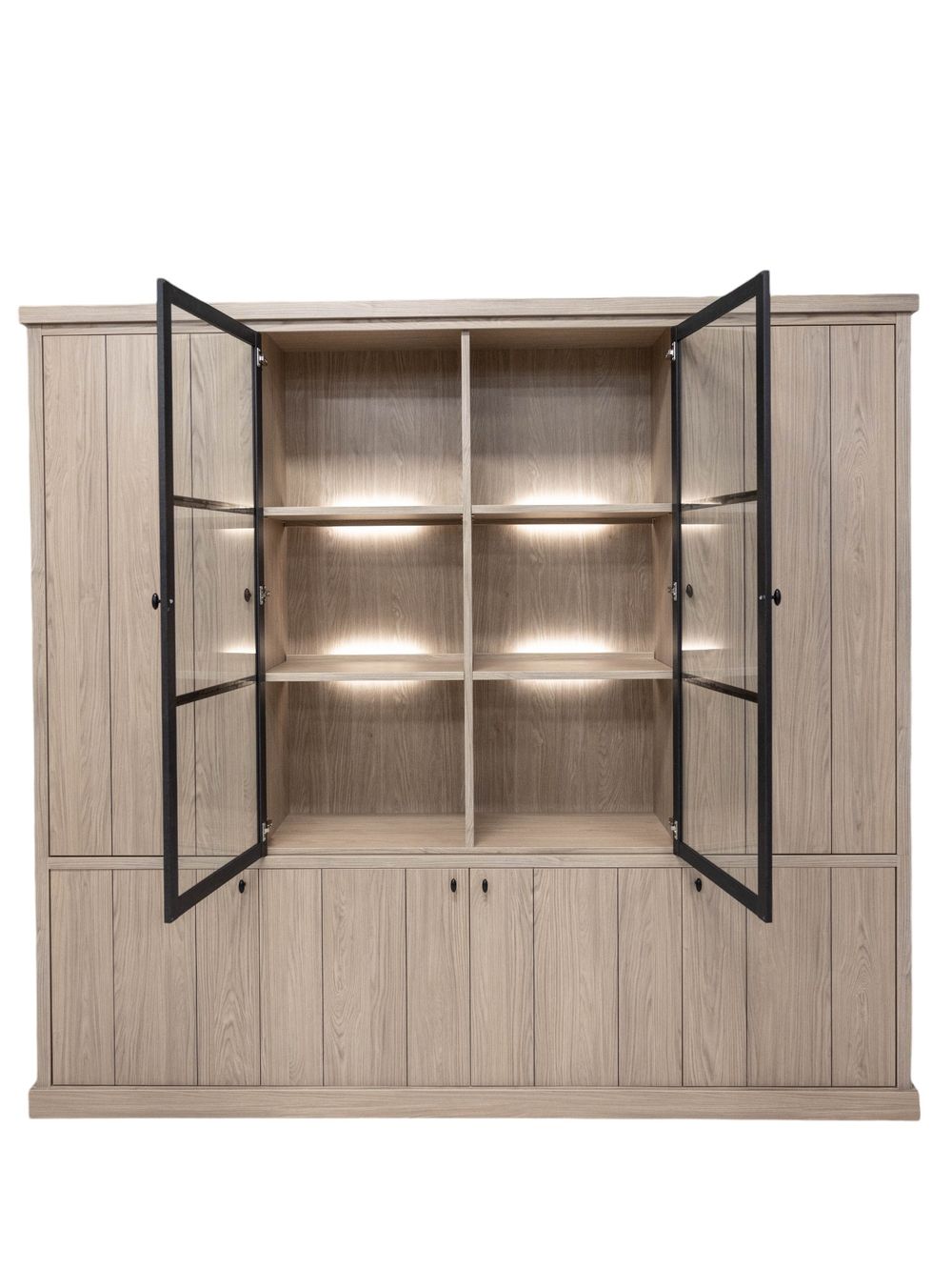 Vitrinekast incl. ledverlichting BRUGGE - Misty Oa C-MXF-287-VIT