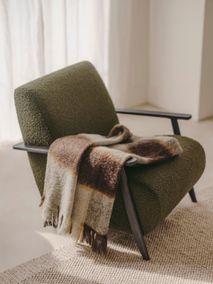 Fauteuil MEGHAN - Groen bouclé / Wengé KAV S517J19