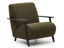 Fauteuil MEGHAN - Groen bouclé / Wengé KAV S517J19