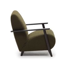 Fauteuil MEGHAN - Groen bouclé / Wengé KAV S517J19