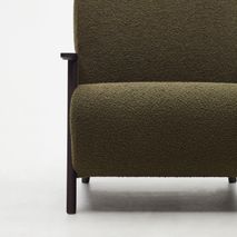 Fauteuil MEGHAN - Groen bouclé / Wengé KAV S517J19