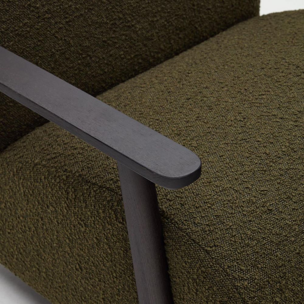 Fauteuil MEGHAN - Groen bouclé / Wengé KAV S517J19