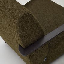 Fauteuil MEGHAN - Groen bouclé / Wengé KAV S517J19