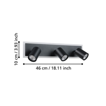 3-lichts spot RIMBOCCHI 1 - Zwart EGL 901636
