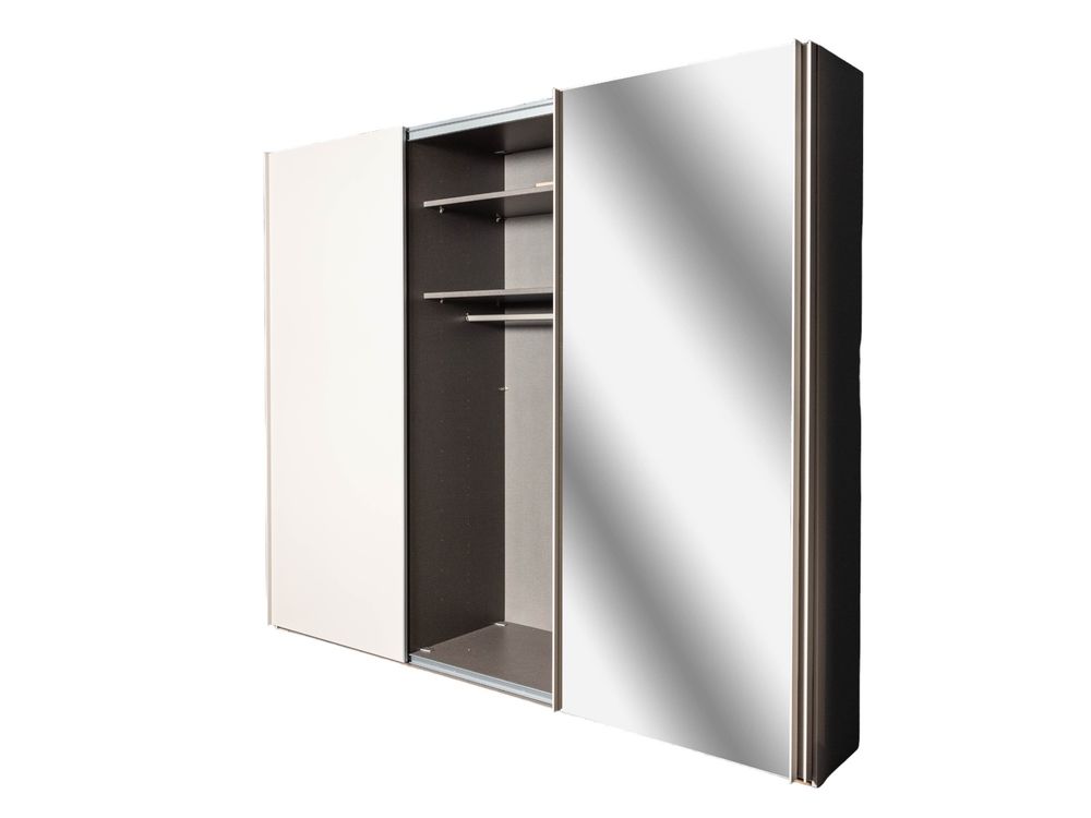 Zweefdeurkast met spiegel SAVENA - Wit NLT-51-001-P1G79