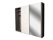 Zweefdeurkast met spiegel SAVENA - Wit NLT-51-001-P1G79