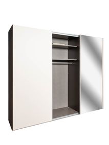 Zweefdeurkast met spiegel SAVENA - Wit NLT-51-001-P1G79