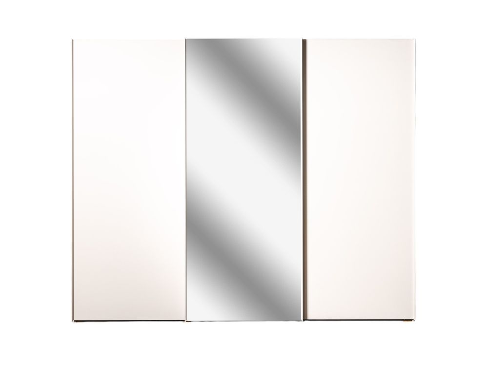 Zweefdeurkast met spiegel SAVENA - Wit NLT-51-001-P1G79