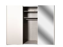 Zweefdeurkast met spiegel SAVENA - Wit NLT-51-001-P1G79