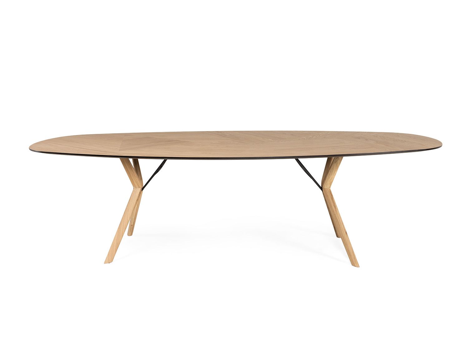 Eetkamertafel ECLIPSE - Eikenfineer / zwart metaal