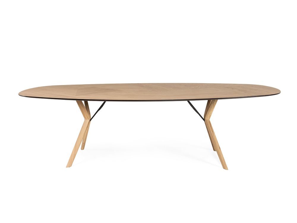 Eetkamertafel ECLIPSE - Eikenfineer / zwart metaal MOB-67-001270-E11