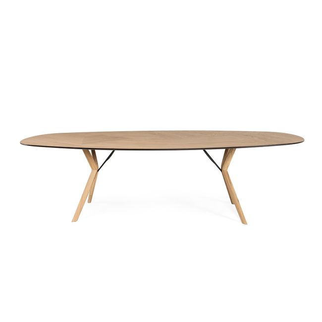 Eetkamertafel ECLIPSE - Eikenfineer / zwart metaal