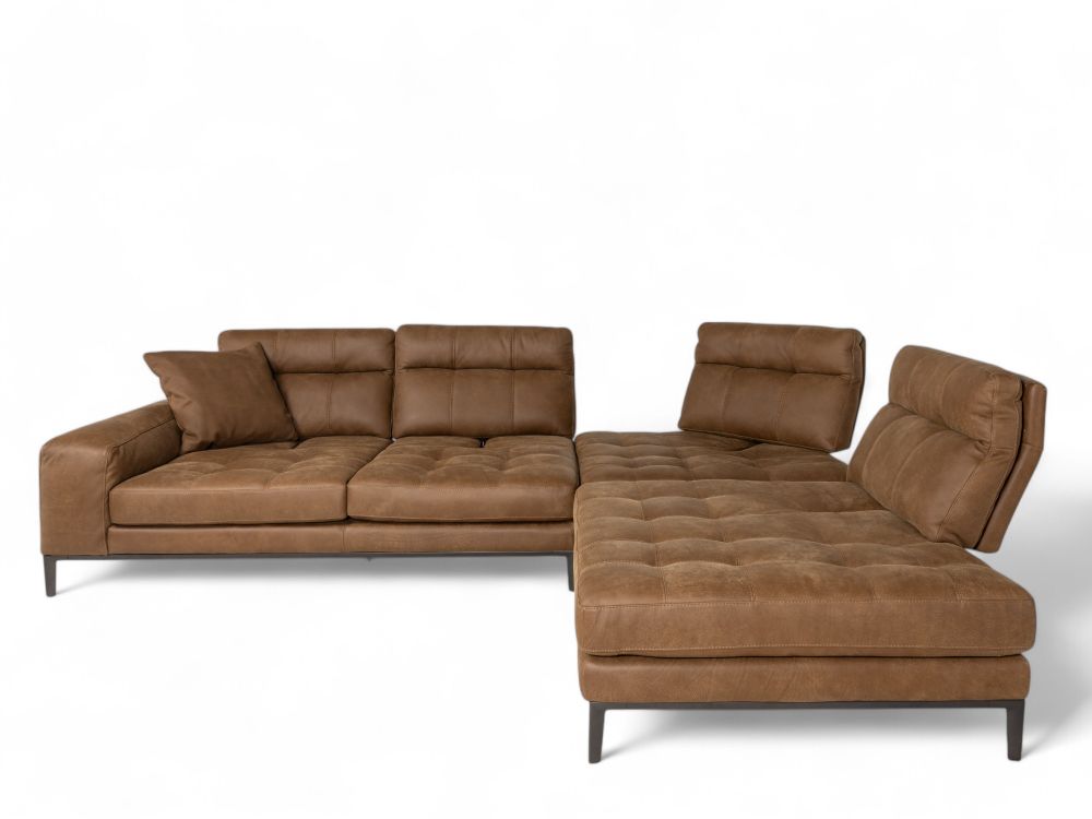 Hoeksalon HOLLYWOOD - Leder Cacao C-FRF-85-HKS2