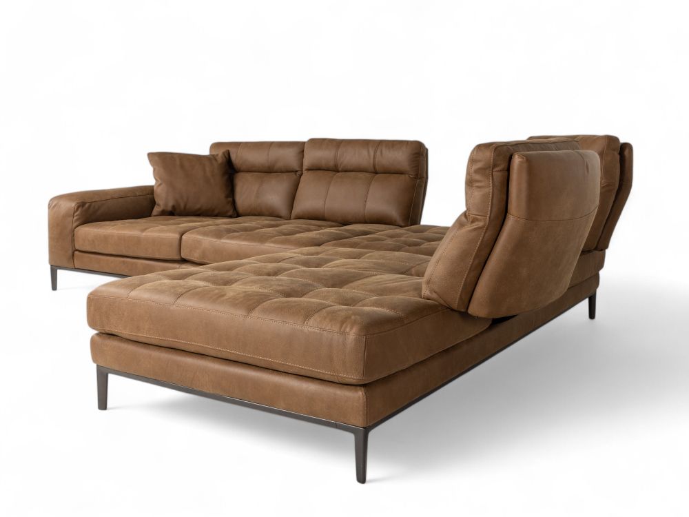 Hoeksalon HOLLYWOOD - Leder Cacao C-FRF-85-HKS2