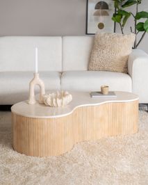 Salontafel KIRA - Mangohout / marmer ELO 96189