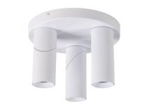 Witte plafondspot TWIST van aluminium, met drie ronde, richtbare spots.