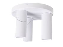 Ronde plafondspot TWIST van aluminium in het wit met 3 richtbare cilinders.