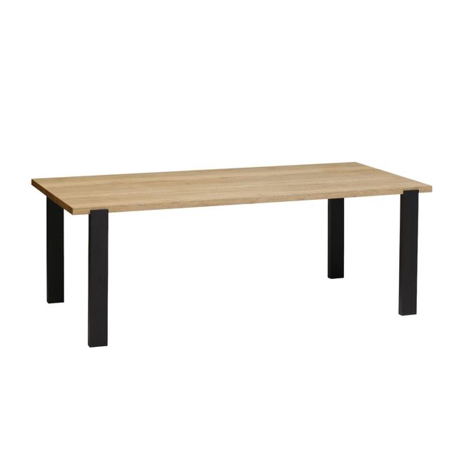 Eettafel WOODY - Natuur/zwart metaal