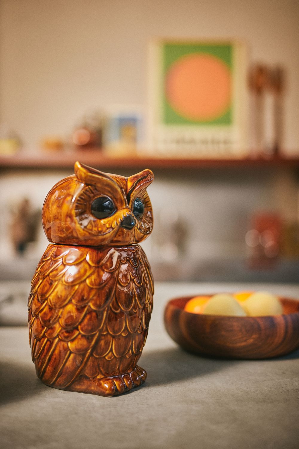 Voorraadpot CERAMIC OWL - Ceramic Tangerine HKI ACE7287
