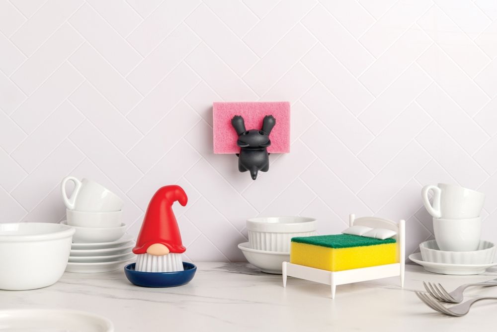 Afwasborsteltje BEARDY - Rood/Blauw ABD OT016