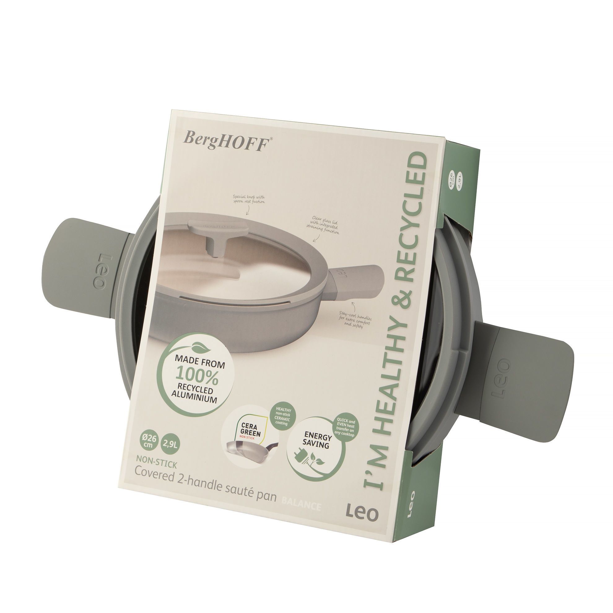 Sauteerpan LEO BALANCE MM 26 cm - Grijs